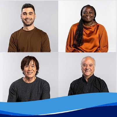four smiling faces